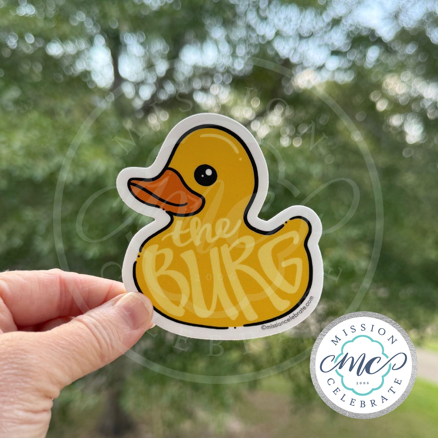 Rubber Ducky The Burg (Hattiesburg, Mississippi) Handlettered Art Decal (Interior / Exterior Use)