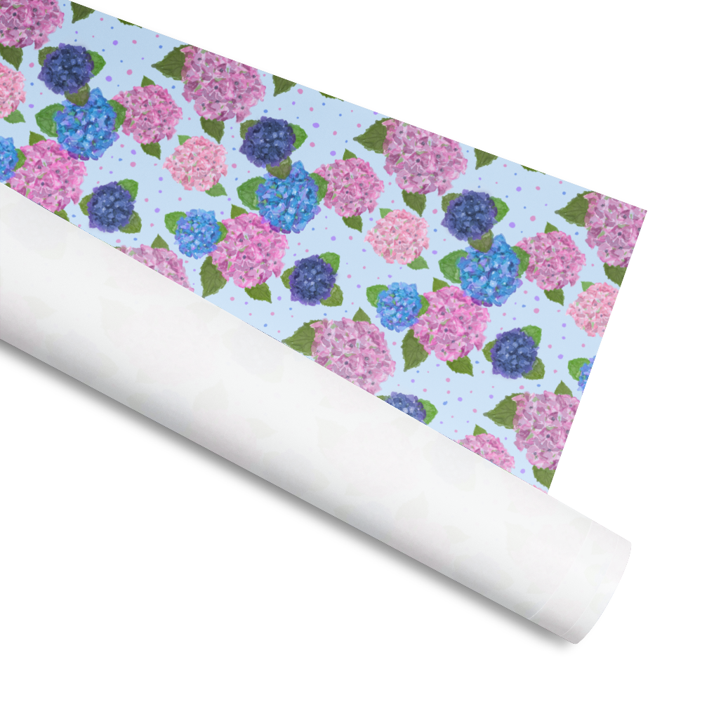 Happy Hydrangeas Art Wrapping Paper (3 lengths)