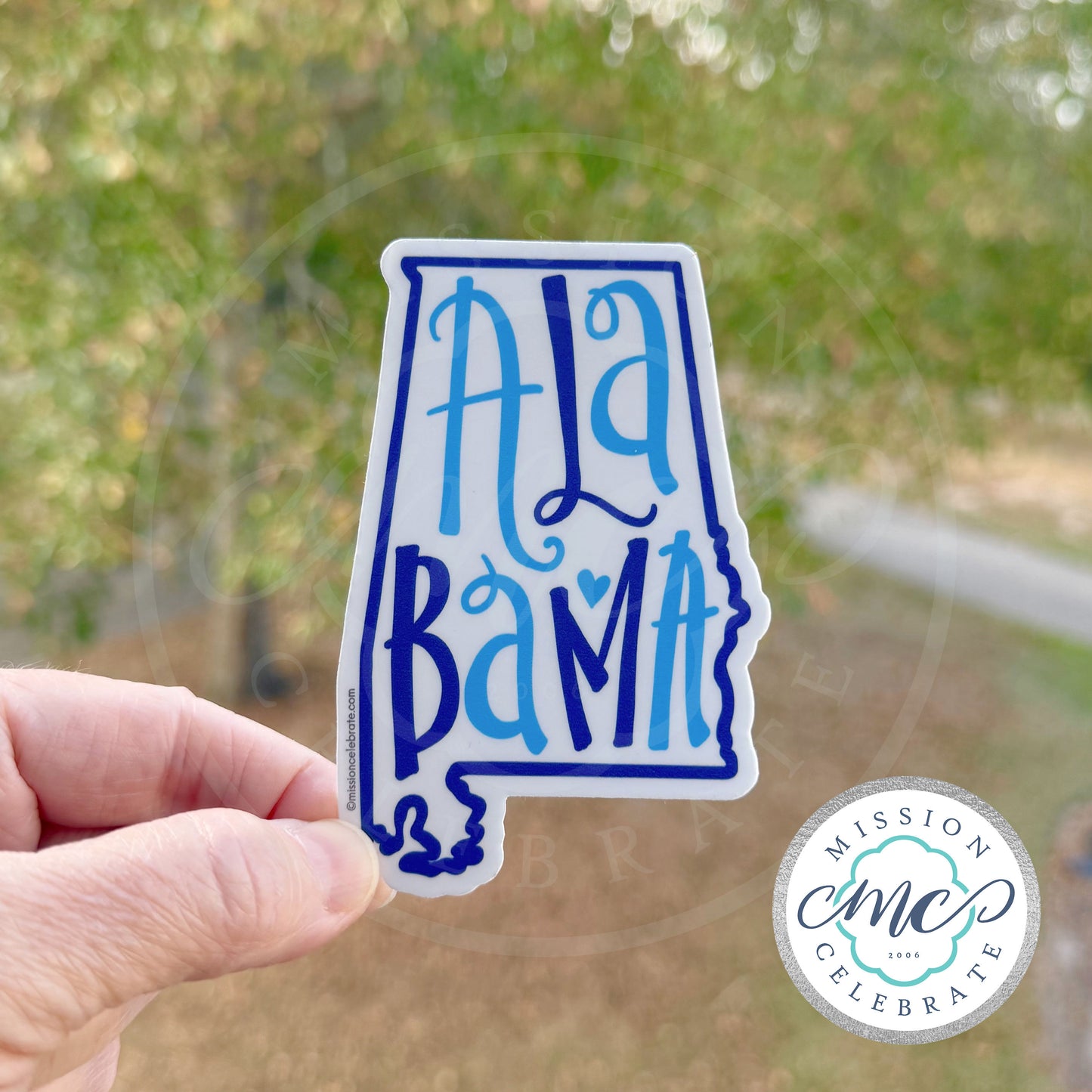 Alabama Bouncy Letters Handlettered Art Blues Decal (Interior / Exterior Use)