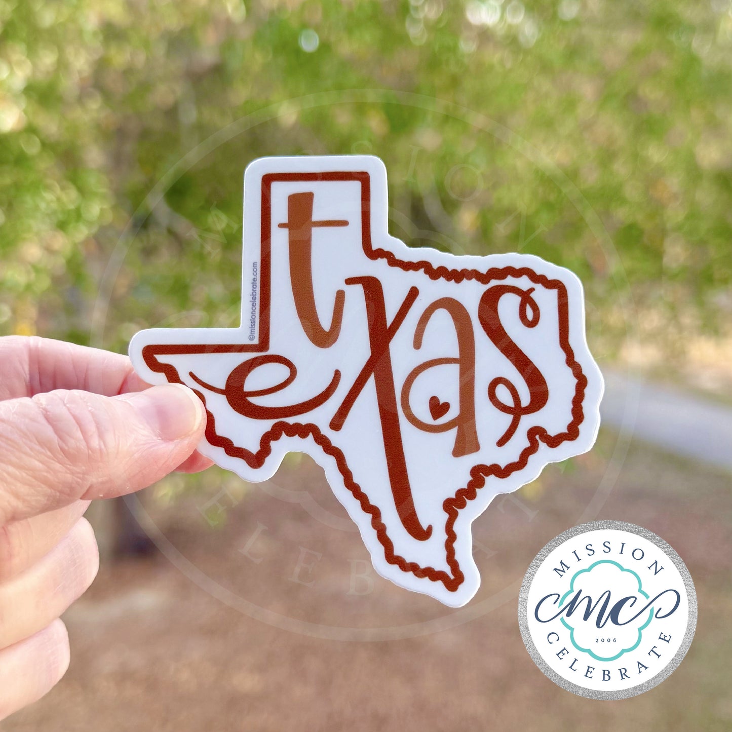 Texas Bouncy Letters Handlettered Art Burnt Orange Decal (Interior / Exterior Use)