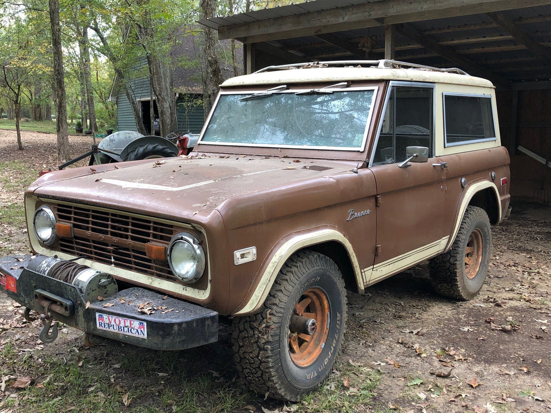 vintage first generation ford bronco in need of restoration