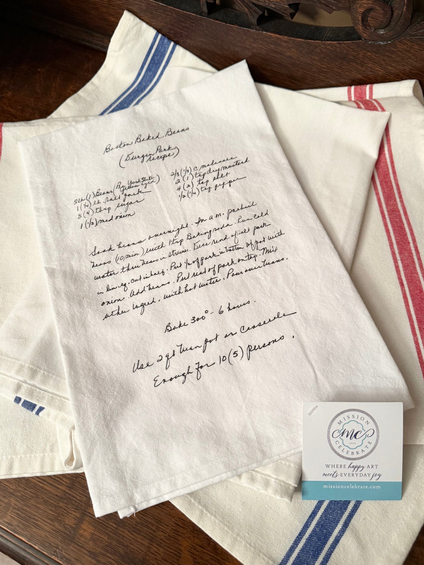 Custom Tea Towel Printed with Custom Art, Recipe Card, Child's Drawing Tea Towel Kitchen Towel Flour Sack Towel