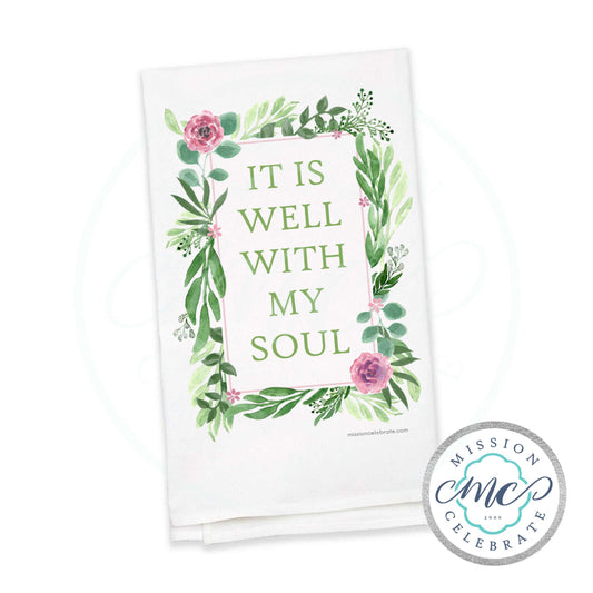 It Is Well With My Soul Art Tea Towel Kitchen Towel Flour Sack Towel image 0