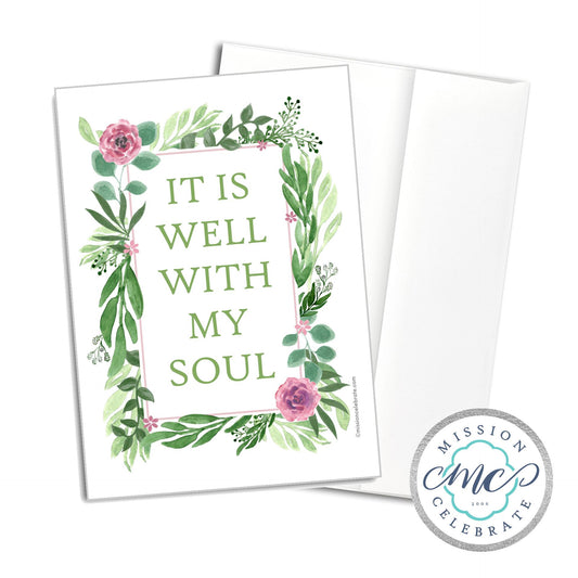 It Is Well With My Soul Art Greeting Cards (A7 Size 5"x7" folded note note card with envelope)