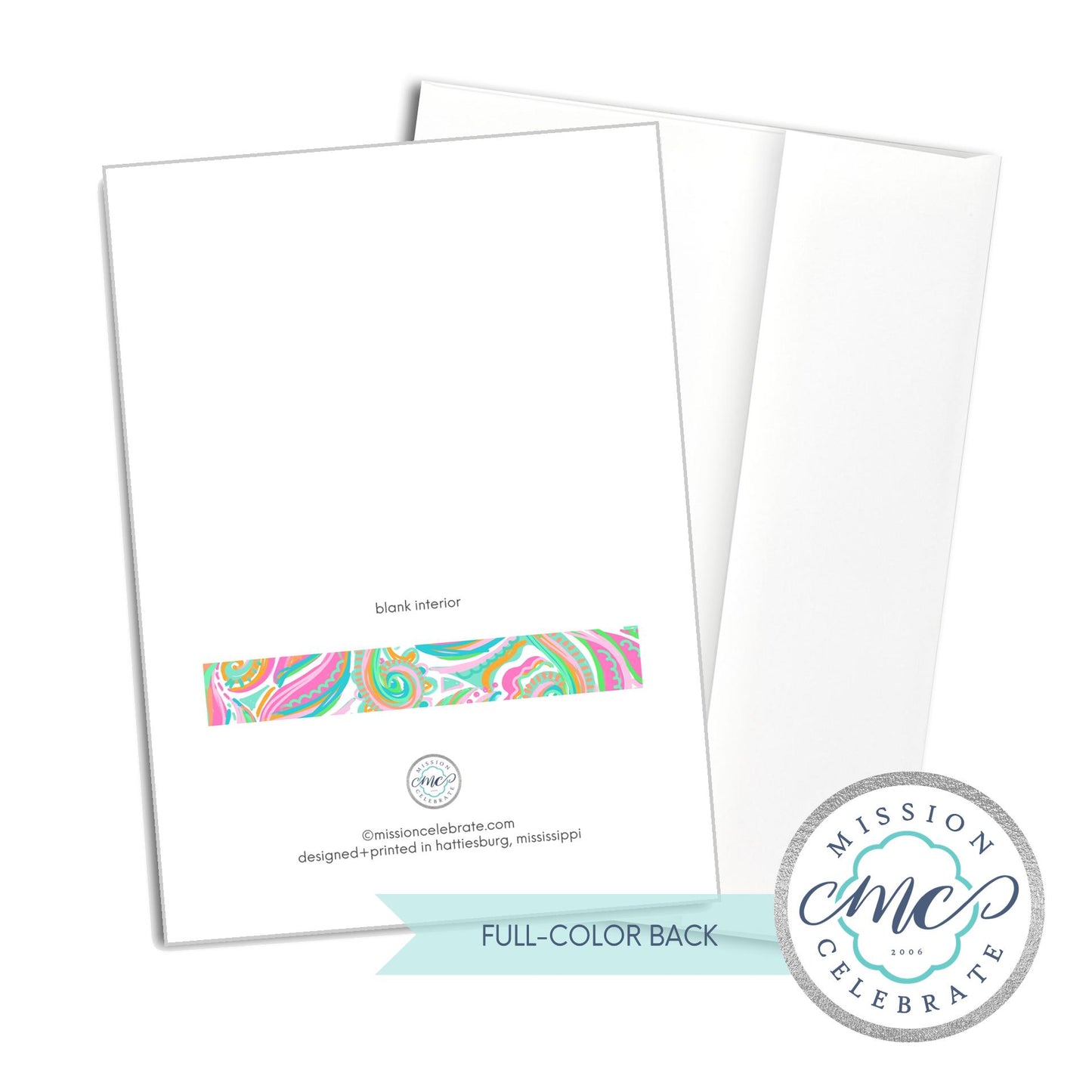 Mississippi Jubilee Handlettered Original Art Greeting Cards (A7 Size 5"x7" folded note note card with envelope)