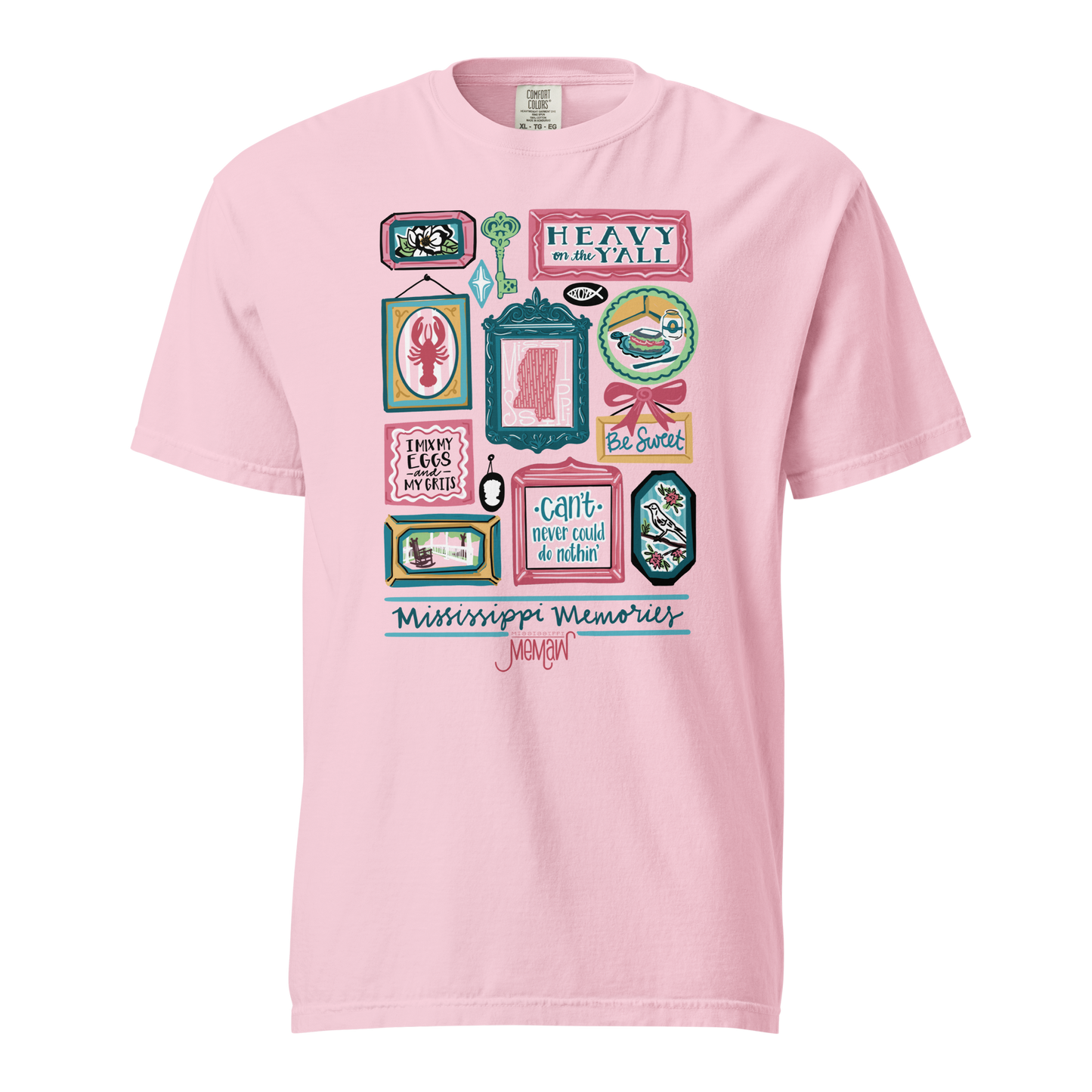 Mississippi Memaw "Be Sweet" Merch Comfort Colors Short Sleeve Tee PINK (full front art, blank back)