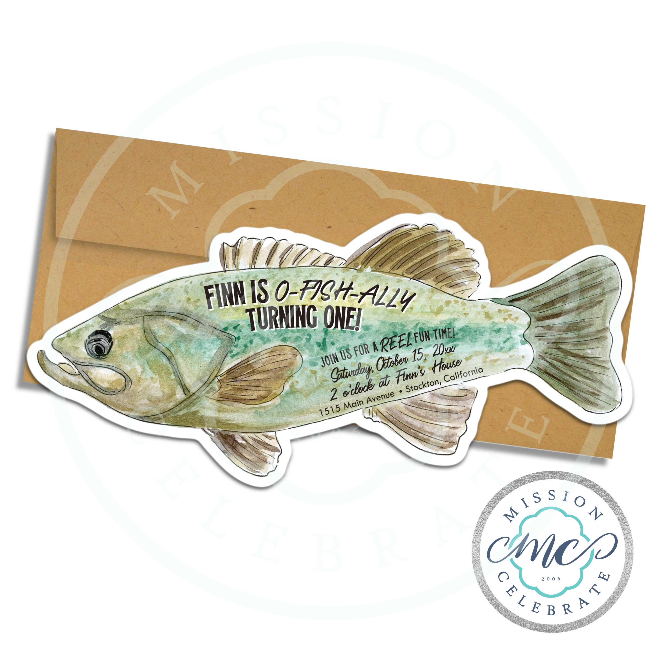 Fishing Party Cut-Out Customizable Personalized Fish Birthday